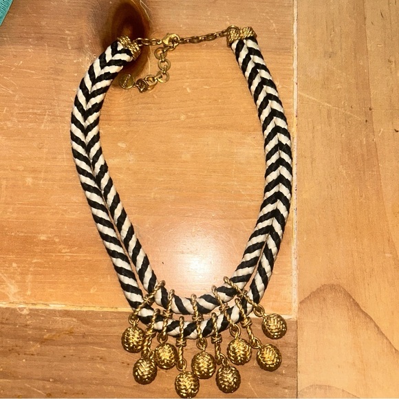 Gold and Black Chevron Necklace - Picture 1 of 4